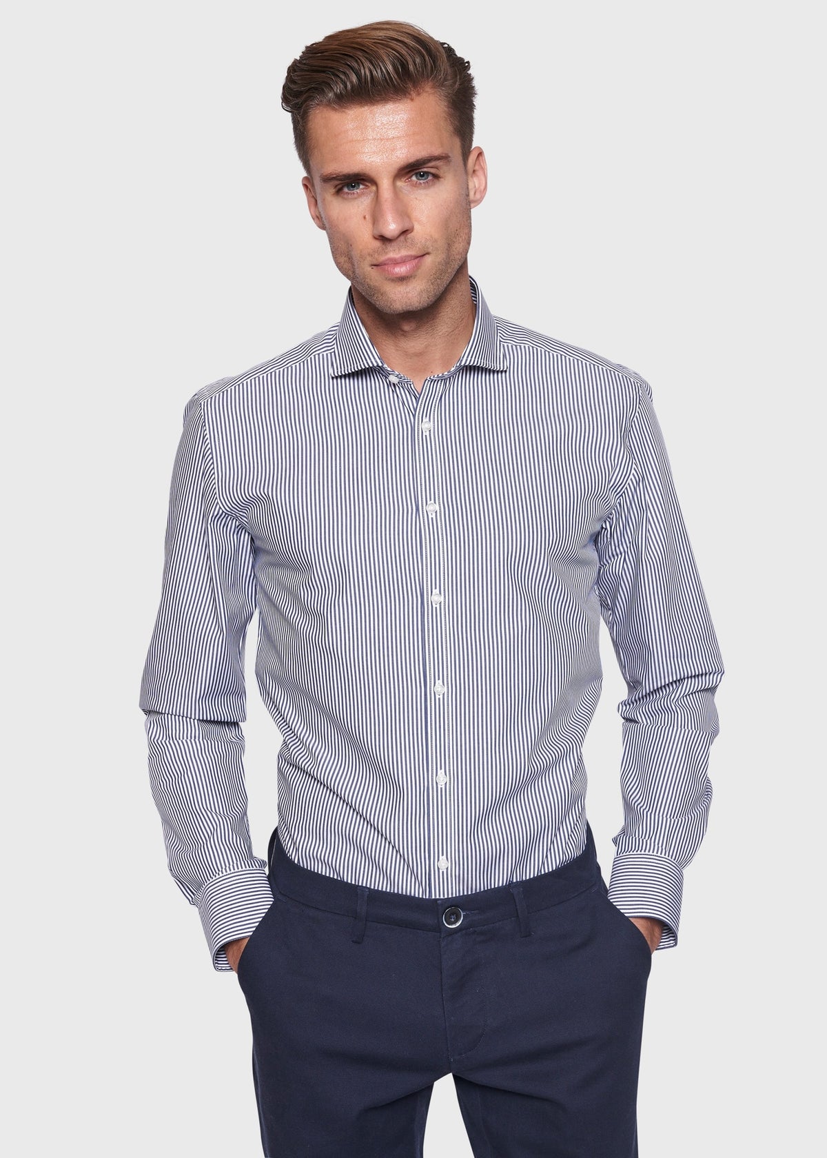 BS Matthew Slim Fit Skjorta Mörkblå - Dark Blue