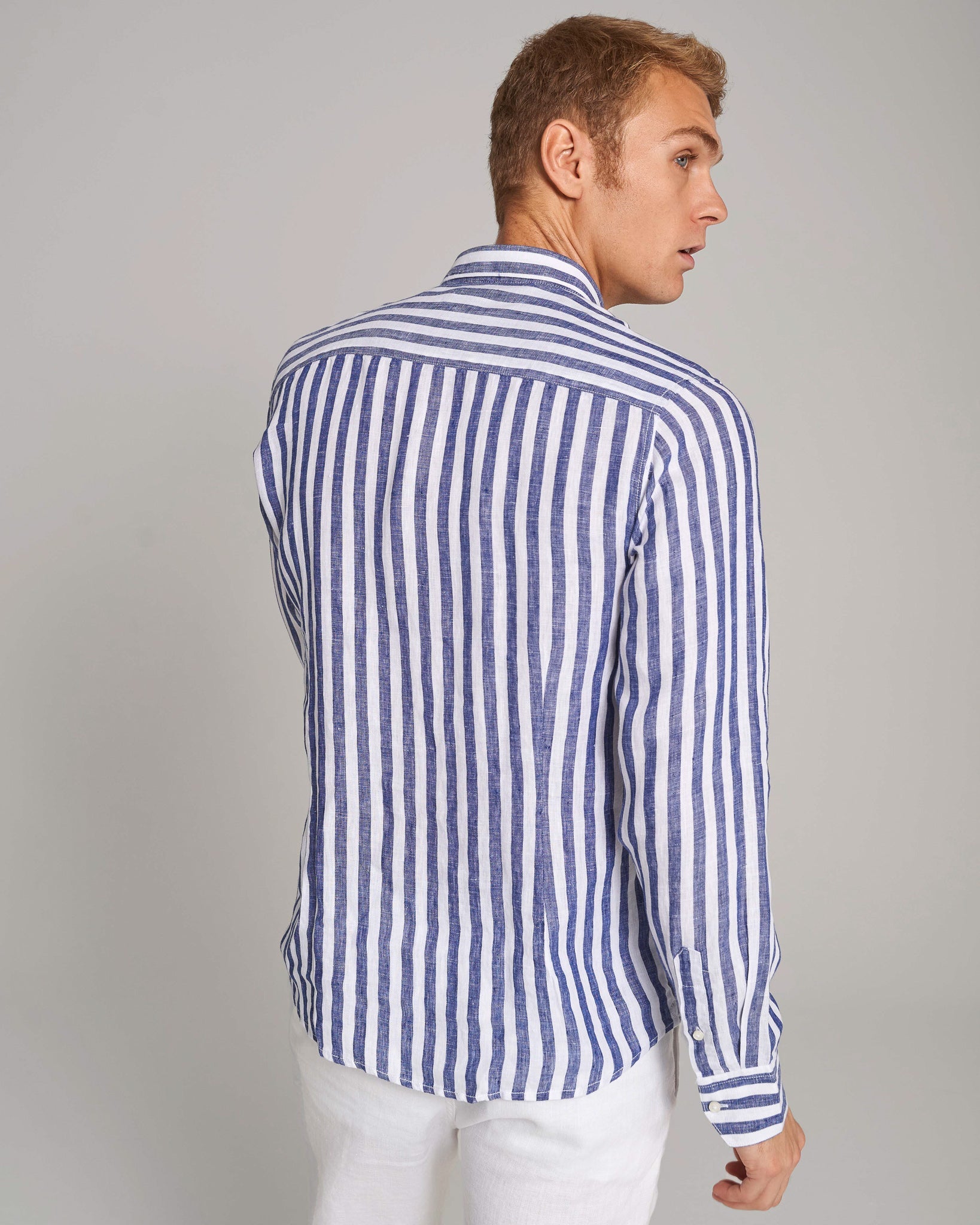 BS Esteban Casual Modern Fit Skjorta - Blå/Vit