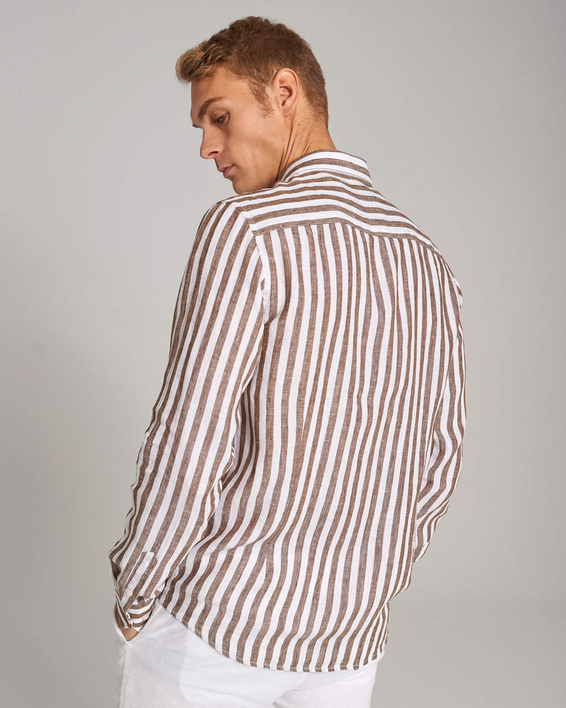 BS Esteban Casual Modern Fit Skjorta - Ochre/White