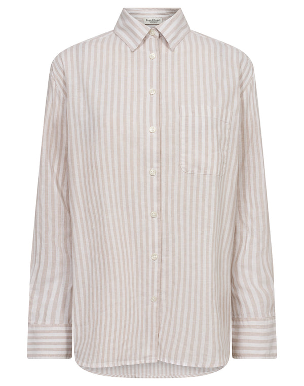 BS Aglaia Regular Fit Skjorta - Sand/White