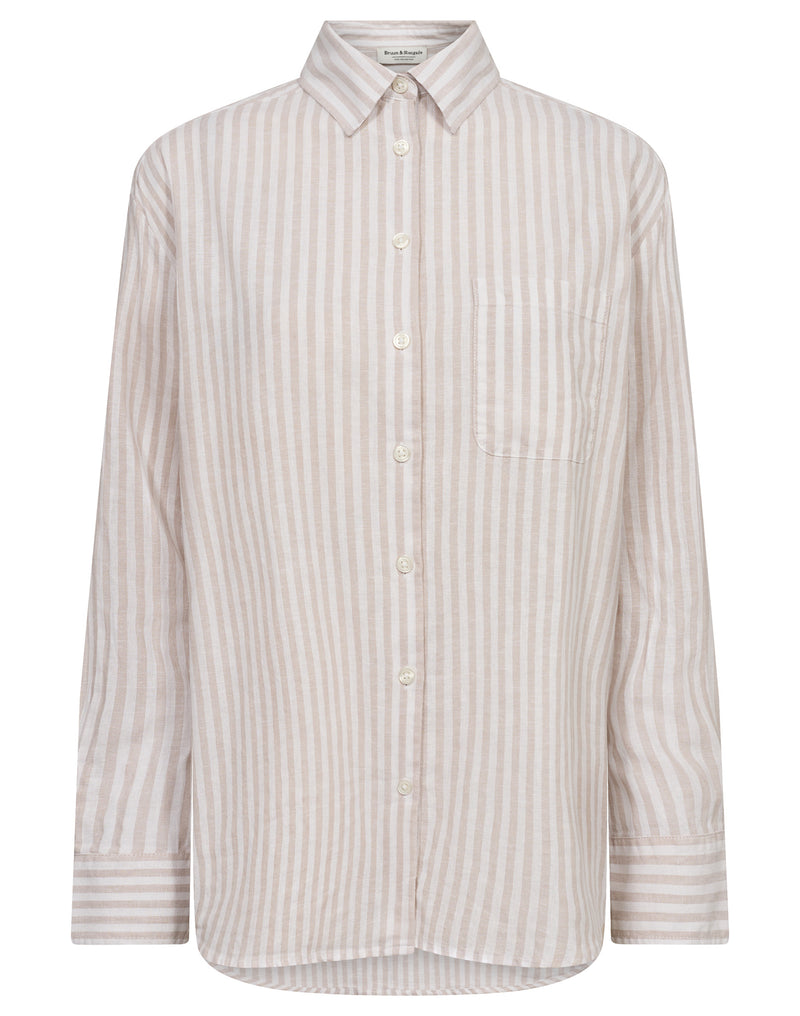 BS Aglaia Regular Fit Skjorta - Sand/White