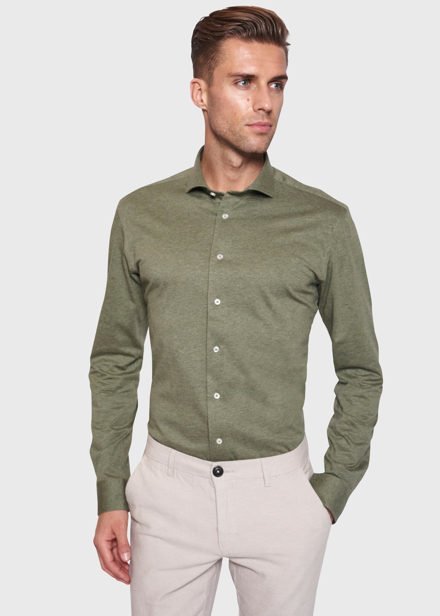 BS Parrot Slim Fit Skjorta - Grön