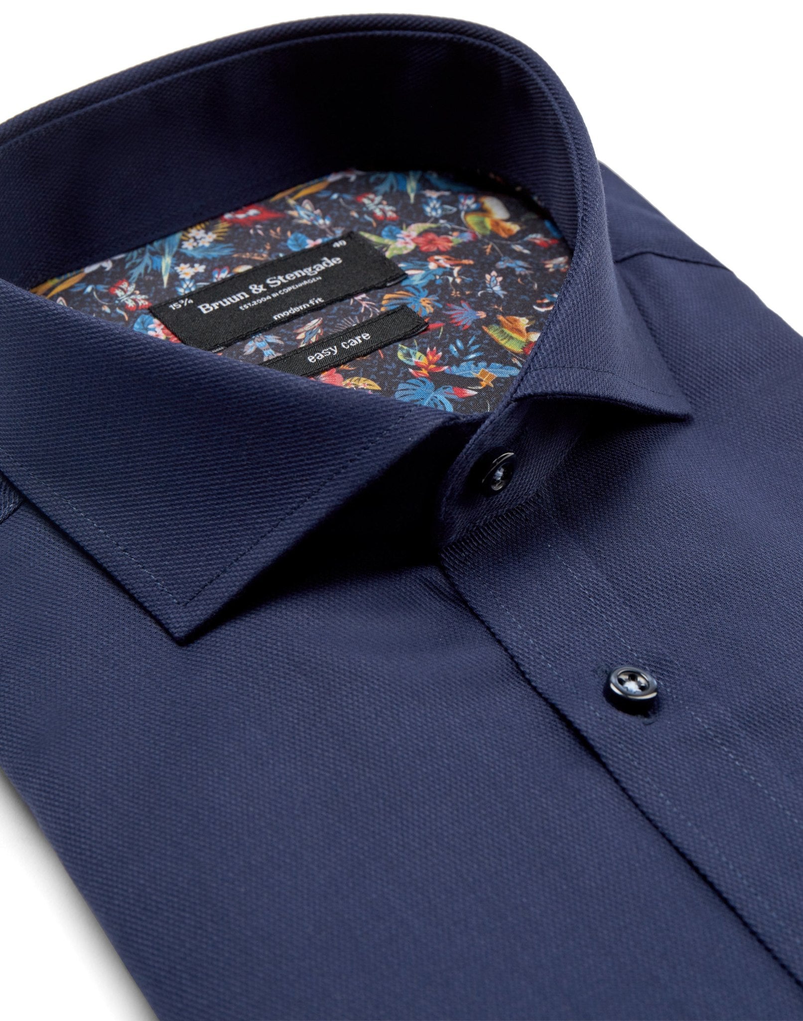 BS Pukki Modern Fit Skjorta - Marinblå