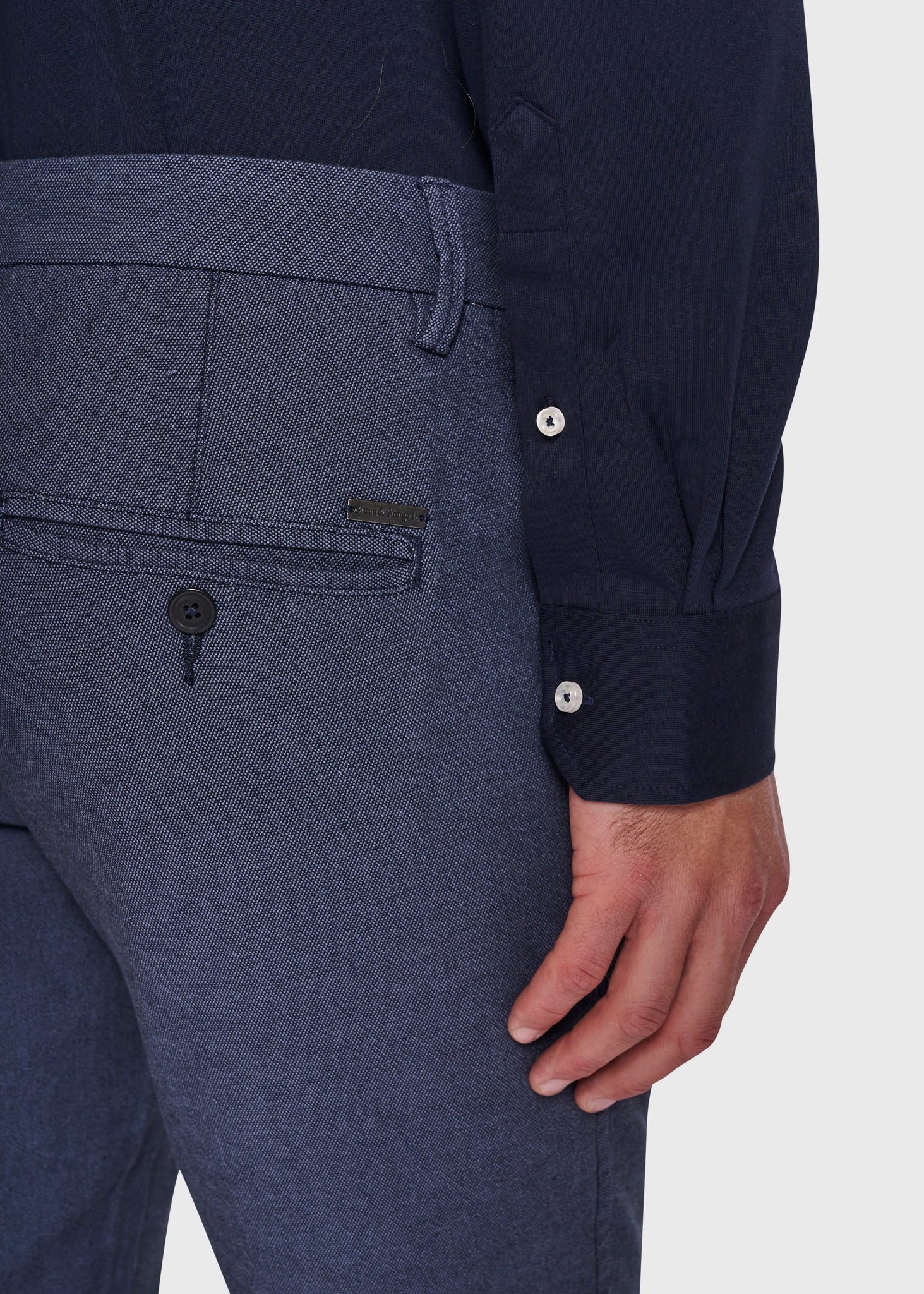 BS Raven Slim Fit Skjorta - Marinblå