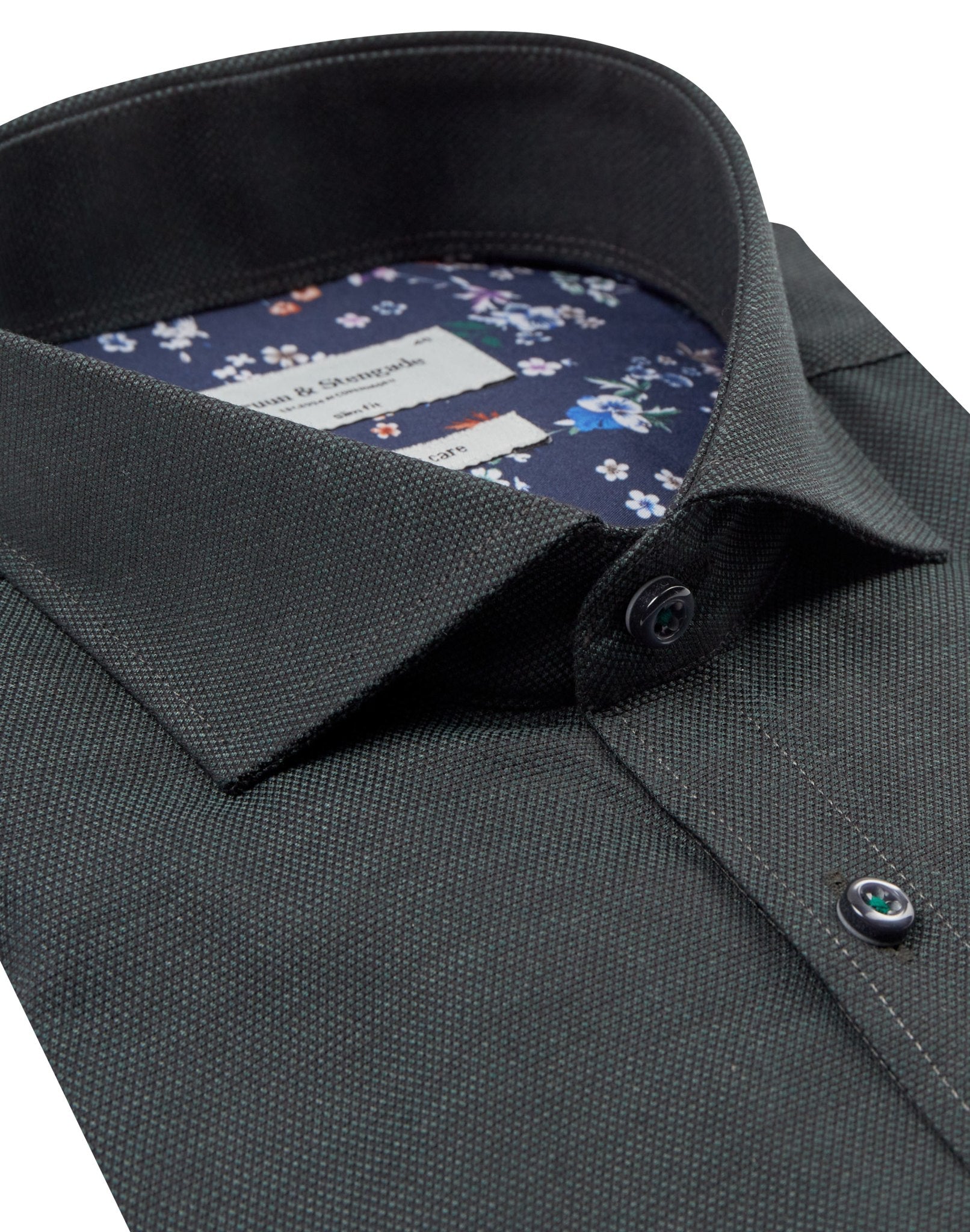 BS Robert Slim Fit Skjorta - Dark Green
