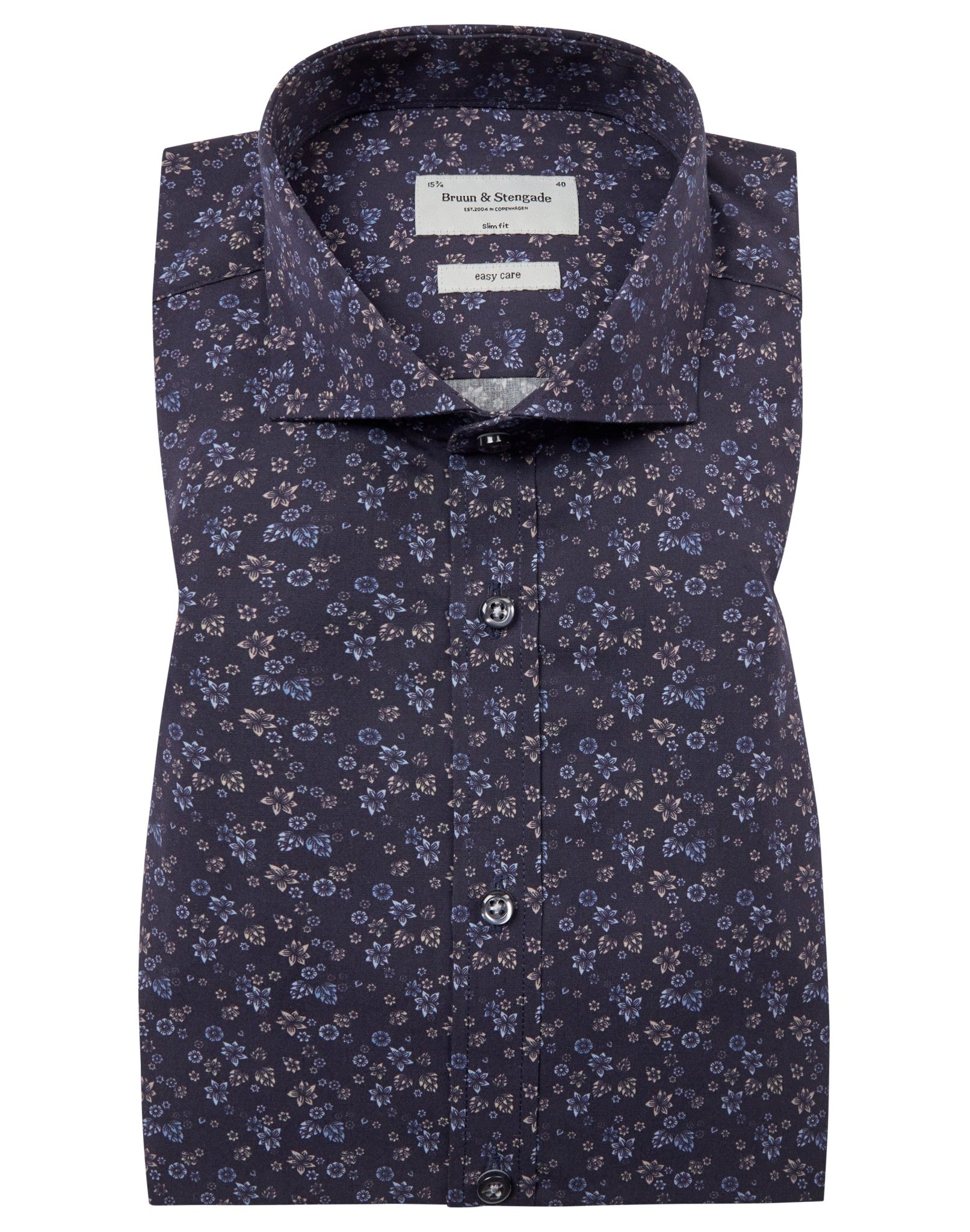 BS Roberto Slim Fit Skjorta - Navy
