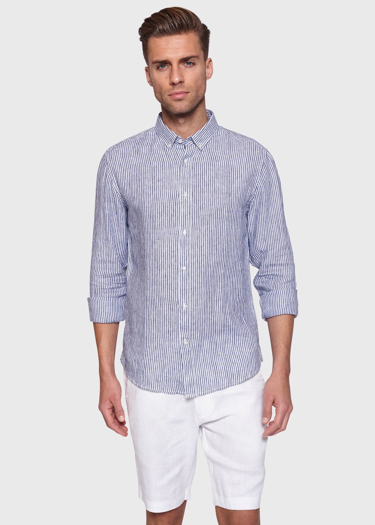 BS Saga Modern Fit Skjorta - Dark Blue