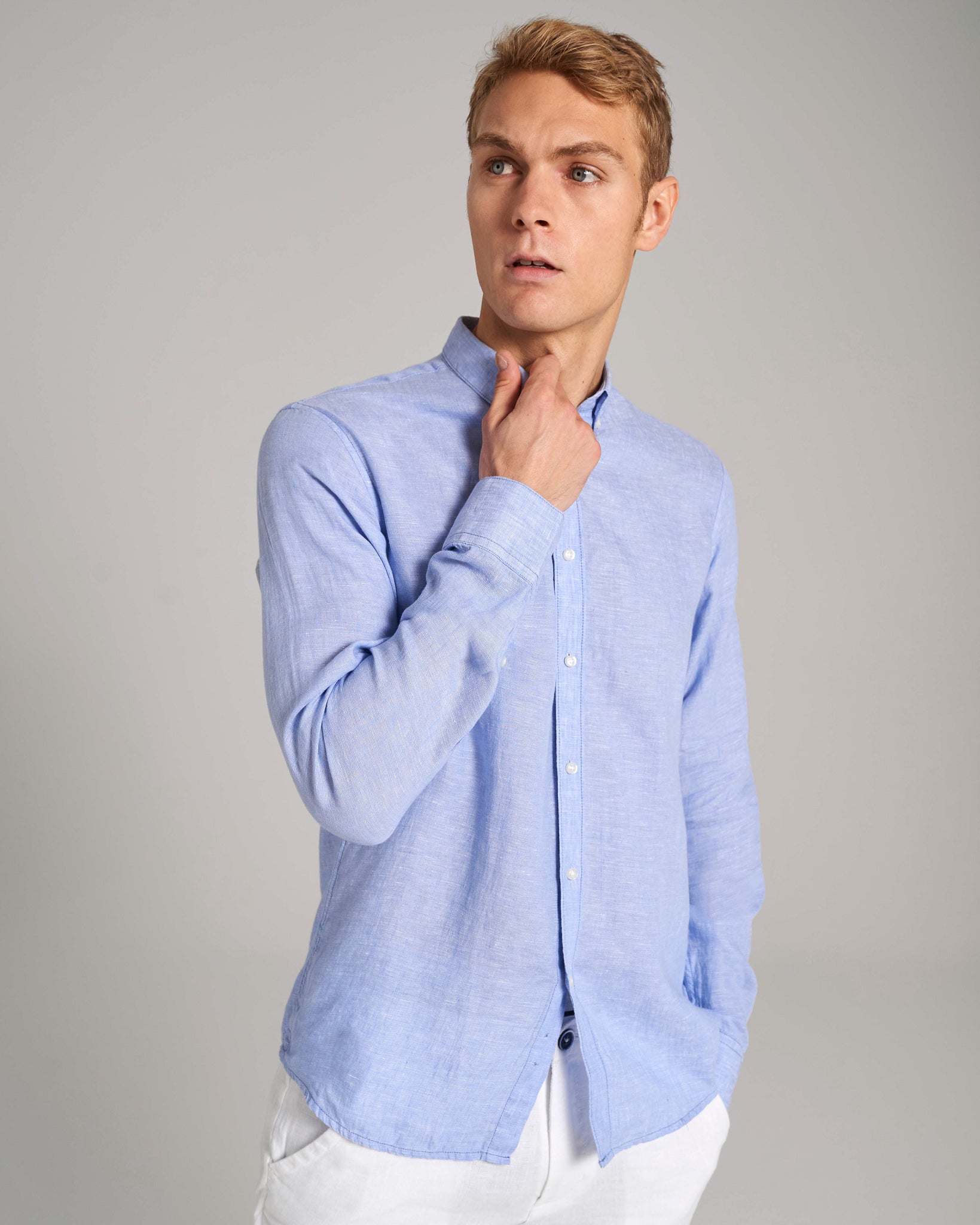 BS Carlos Casual Modern Fit Skjorta - Ljusblå
