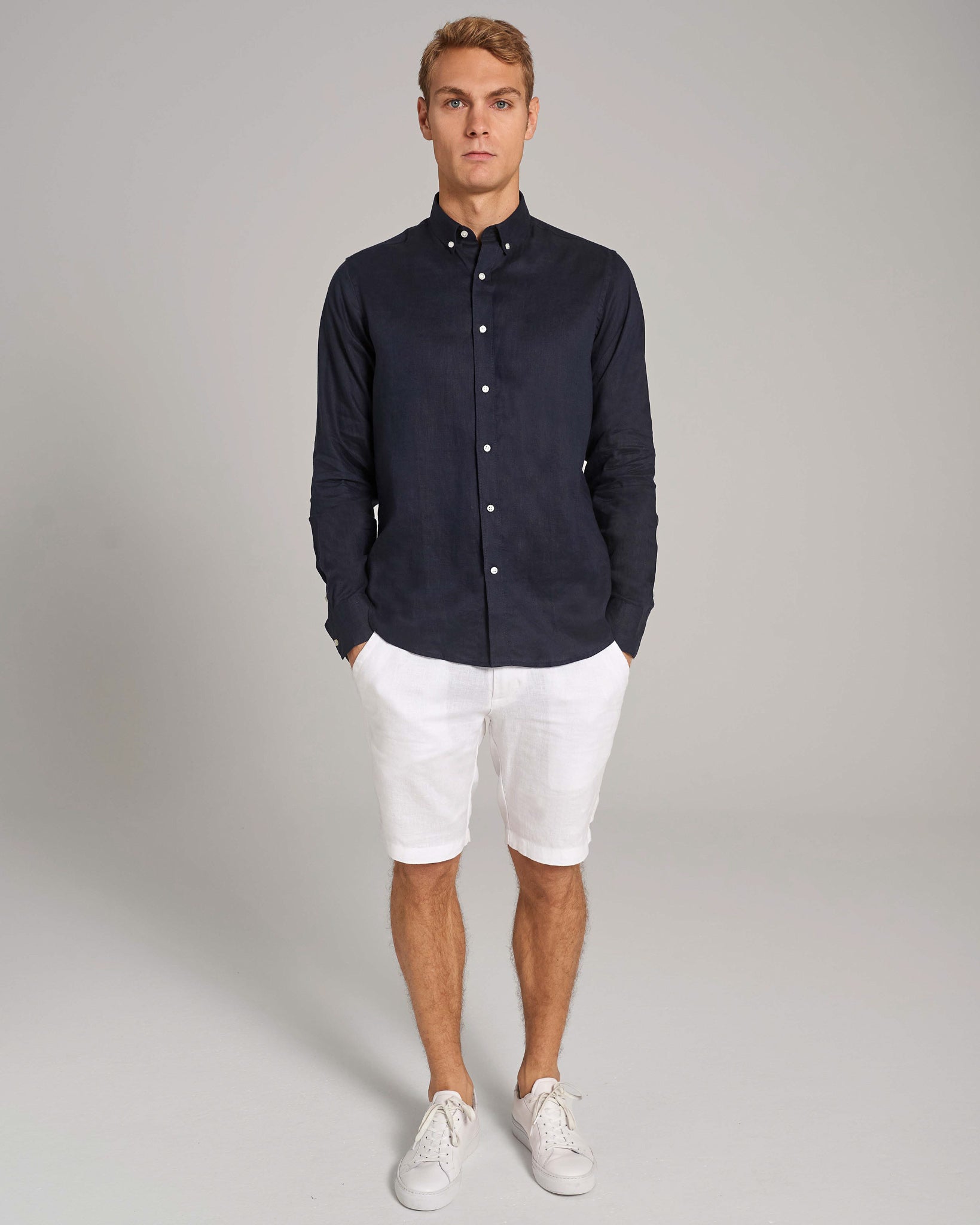 BS Carlos Casual Modern Fit Skjorta - Marinblå