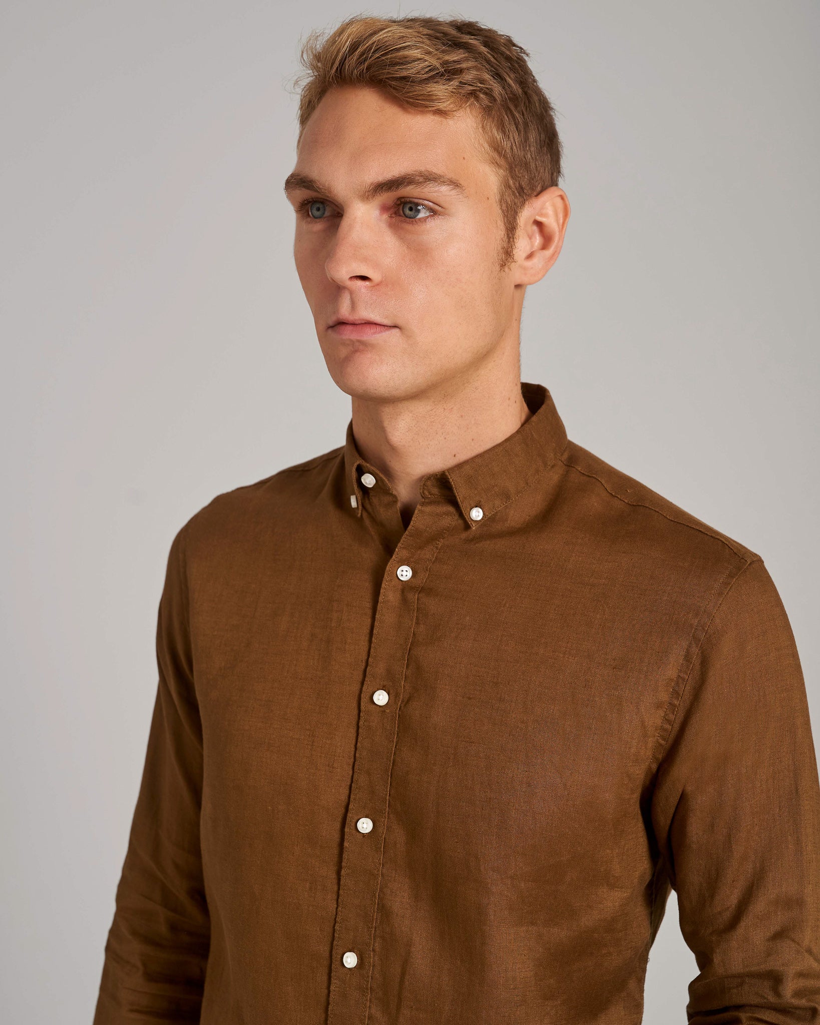 BS Carlos Fritidsskjorta Modern Fit - Ockra