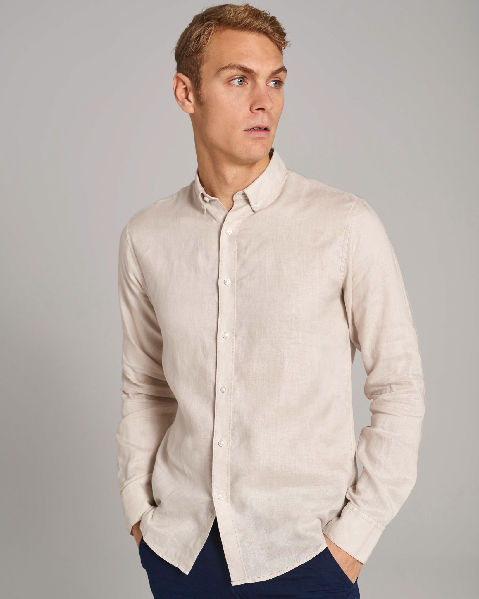 BS Carlos Casual Modern Fit Skjorta - Sand