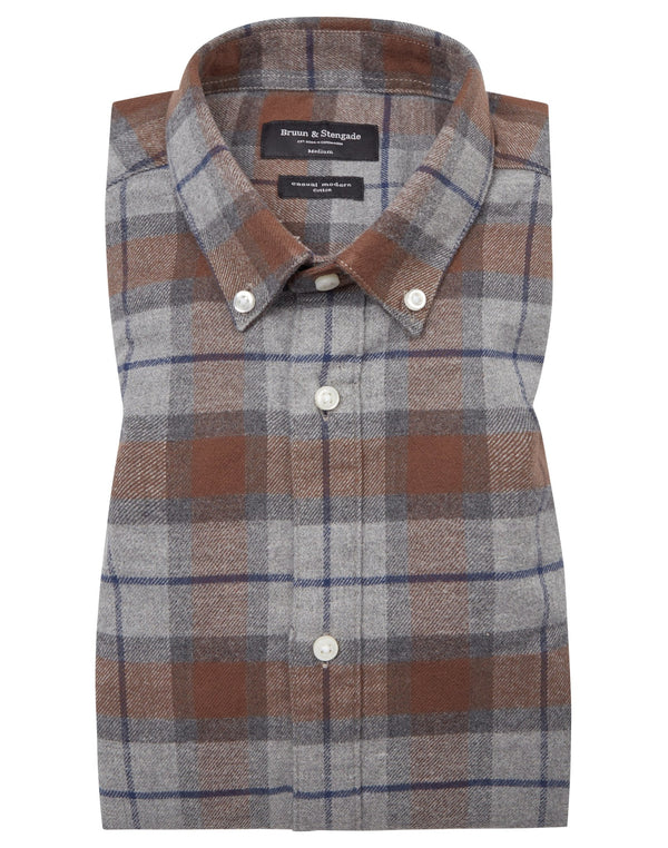 BS Sanneh Casual Modern Fit Skjorta - Brown