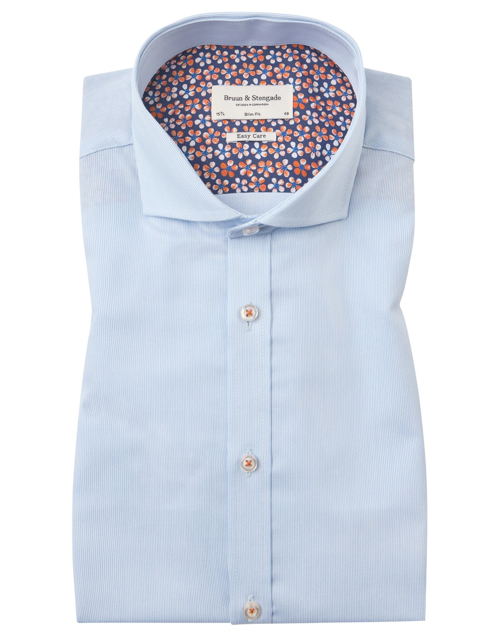BS Scholes Slim Fit Skjorta - Ljusblå