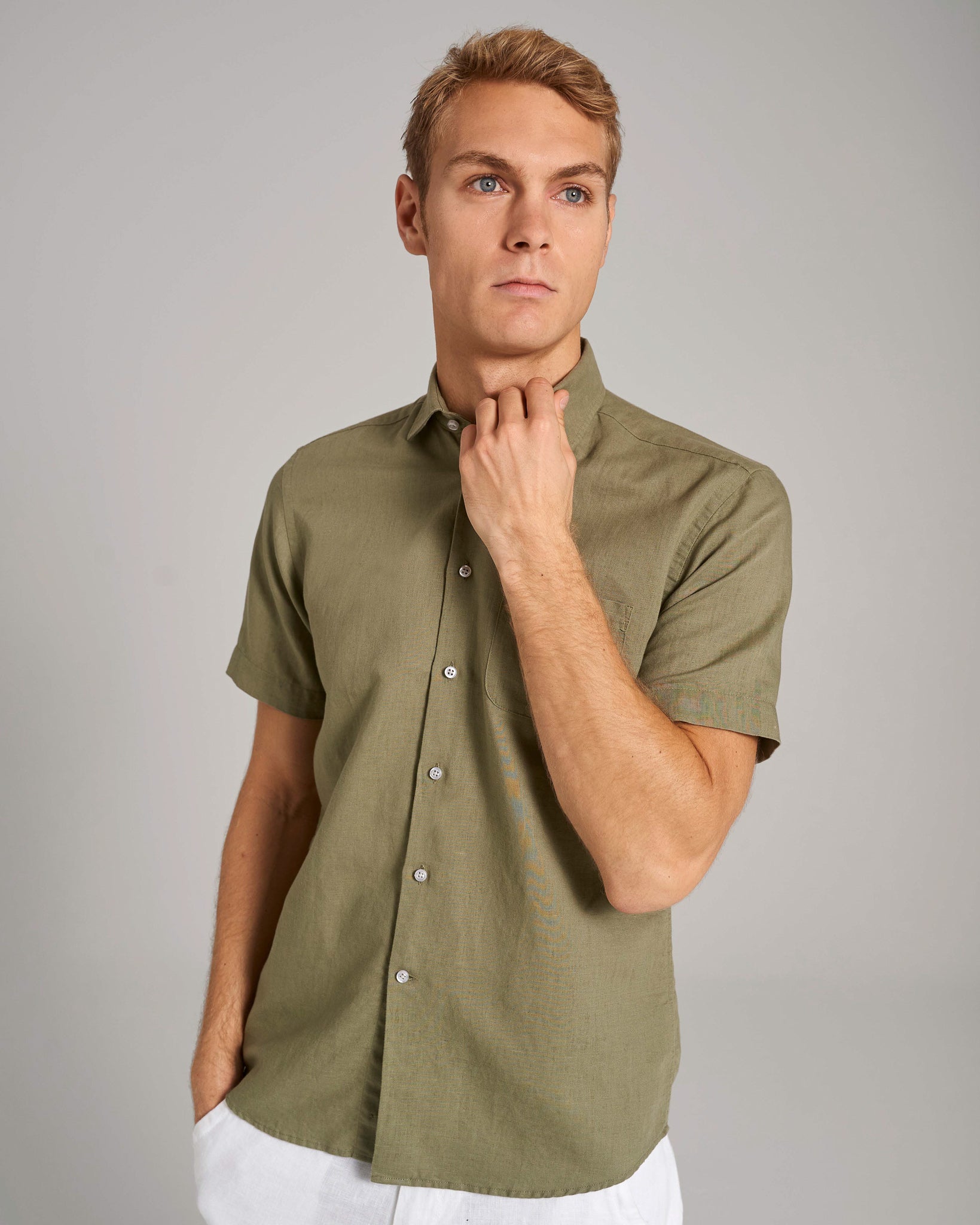 BS Max Casual Modern Fit Skjorta - Army