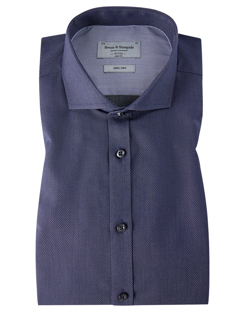 BS Wan Super Slim Fit Skjorta - Dark Blue