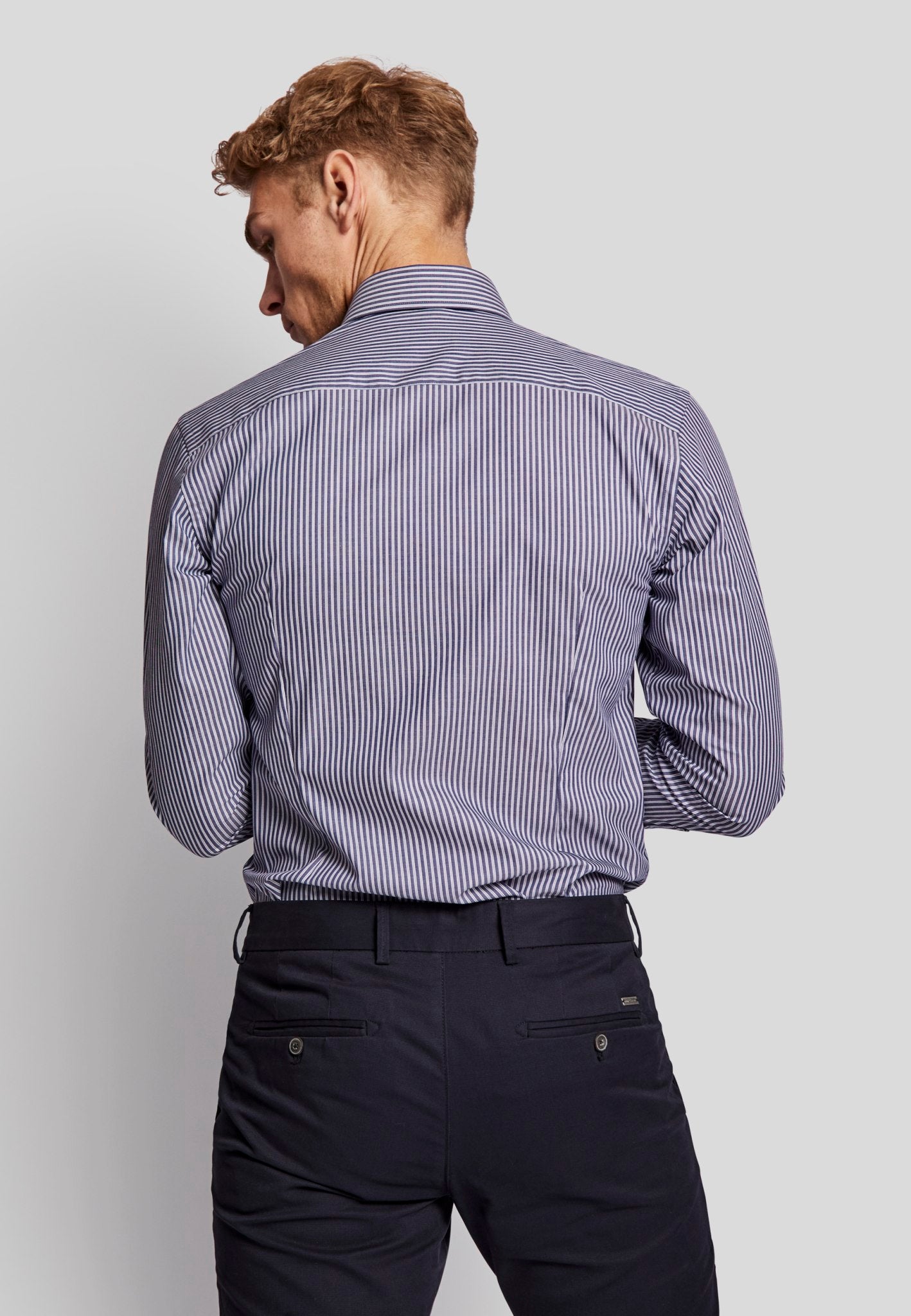 BS Lobont modern fit Skjorta - Dark Blue/White