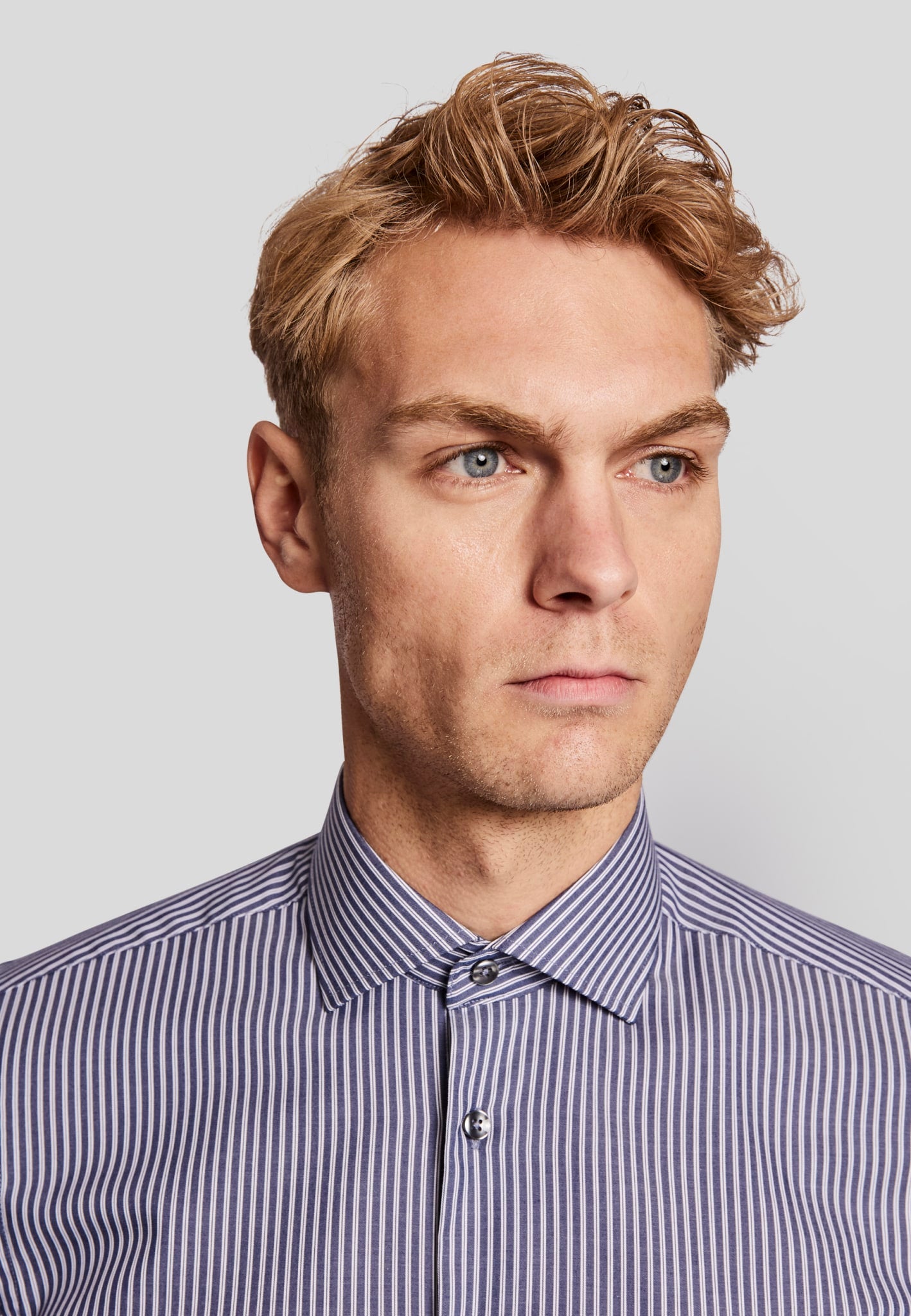 BS Lobont modern fit Skjorta - Dark Blue/White