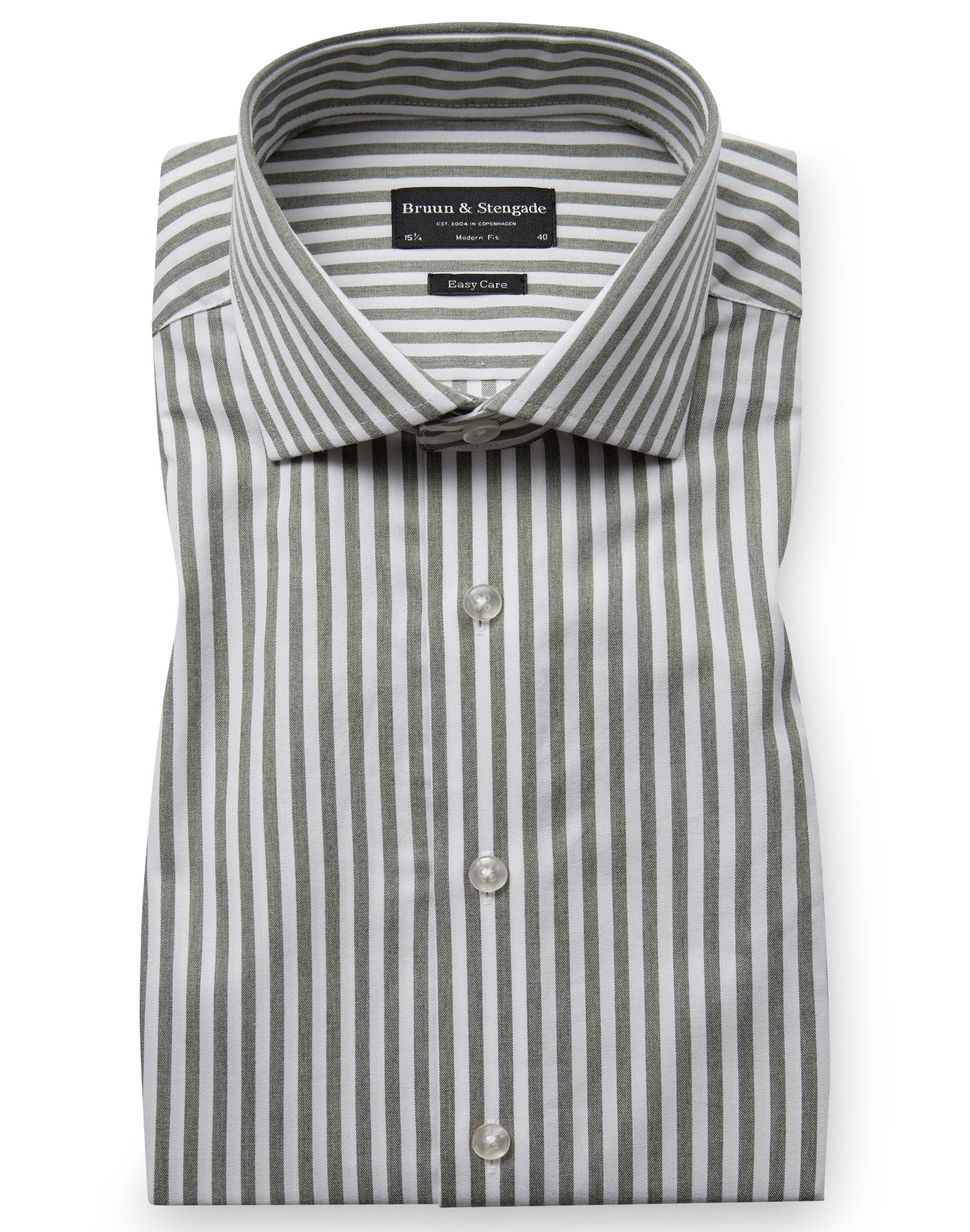 BS Lowry Modern Fit Skjorta - Green/White