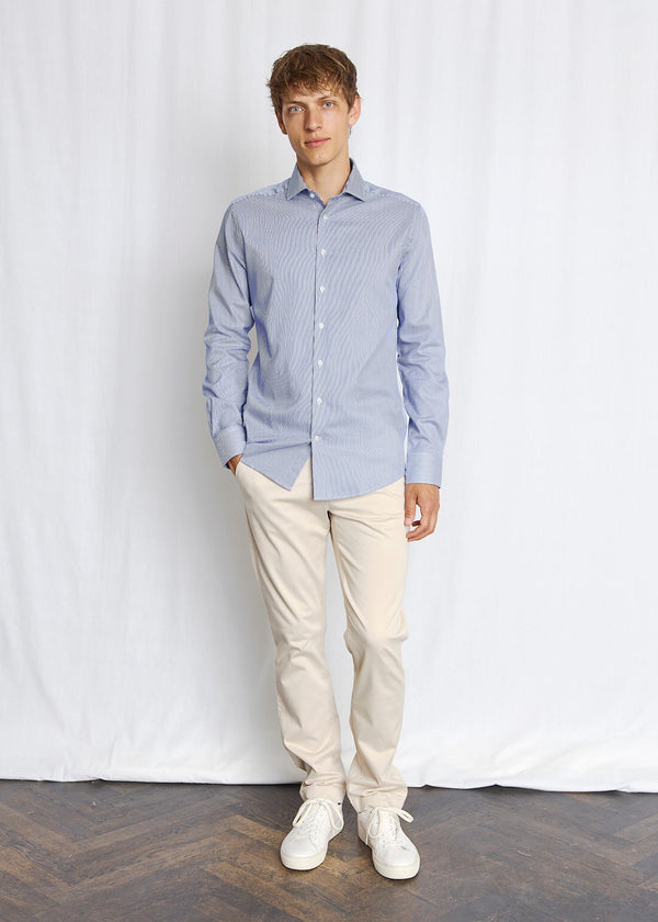 BS Yordan Modern Fit Skjorta - Dark Blue/White