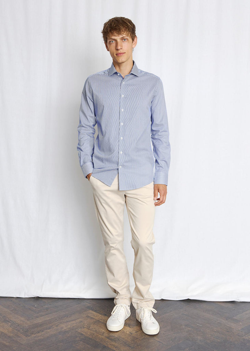 BS Yordan Modern Fit Skjorta - Dark Blue/White