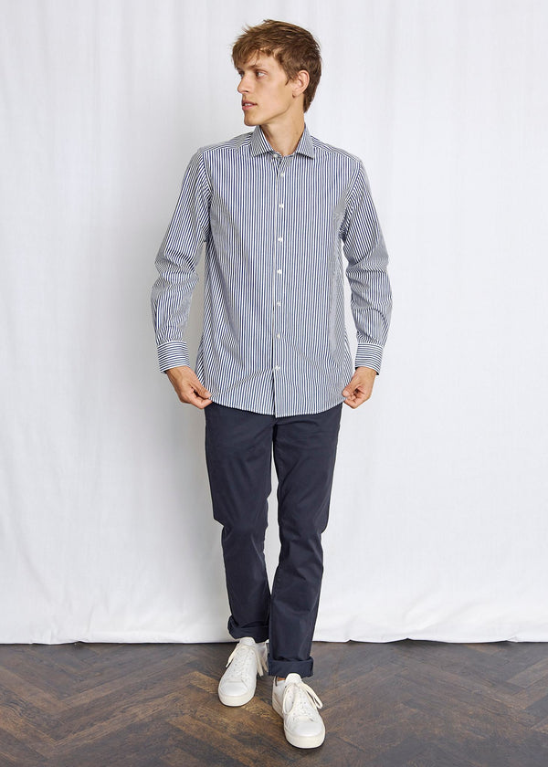 BS Rodriguez Slim Fit Skjorta - Navy/White