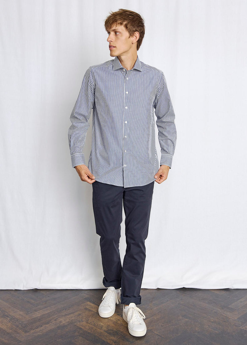 BS Rodriguez Slim Fit Skjorta - Navy/White