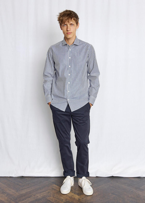 BS Julio Modern Fit Skjorta - Navy/White