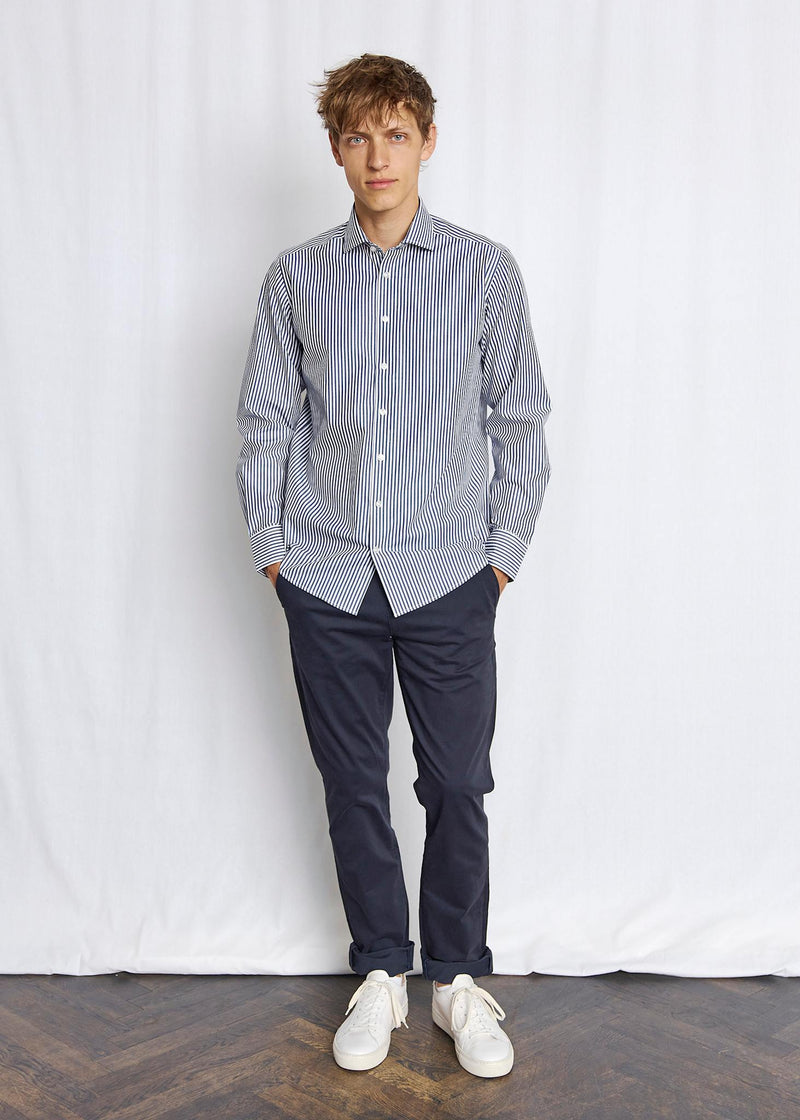 BS Julio Modern Fit Skjorta - Navy/White