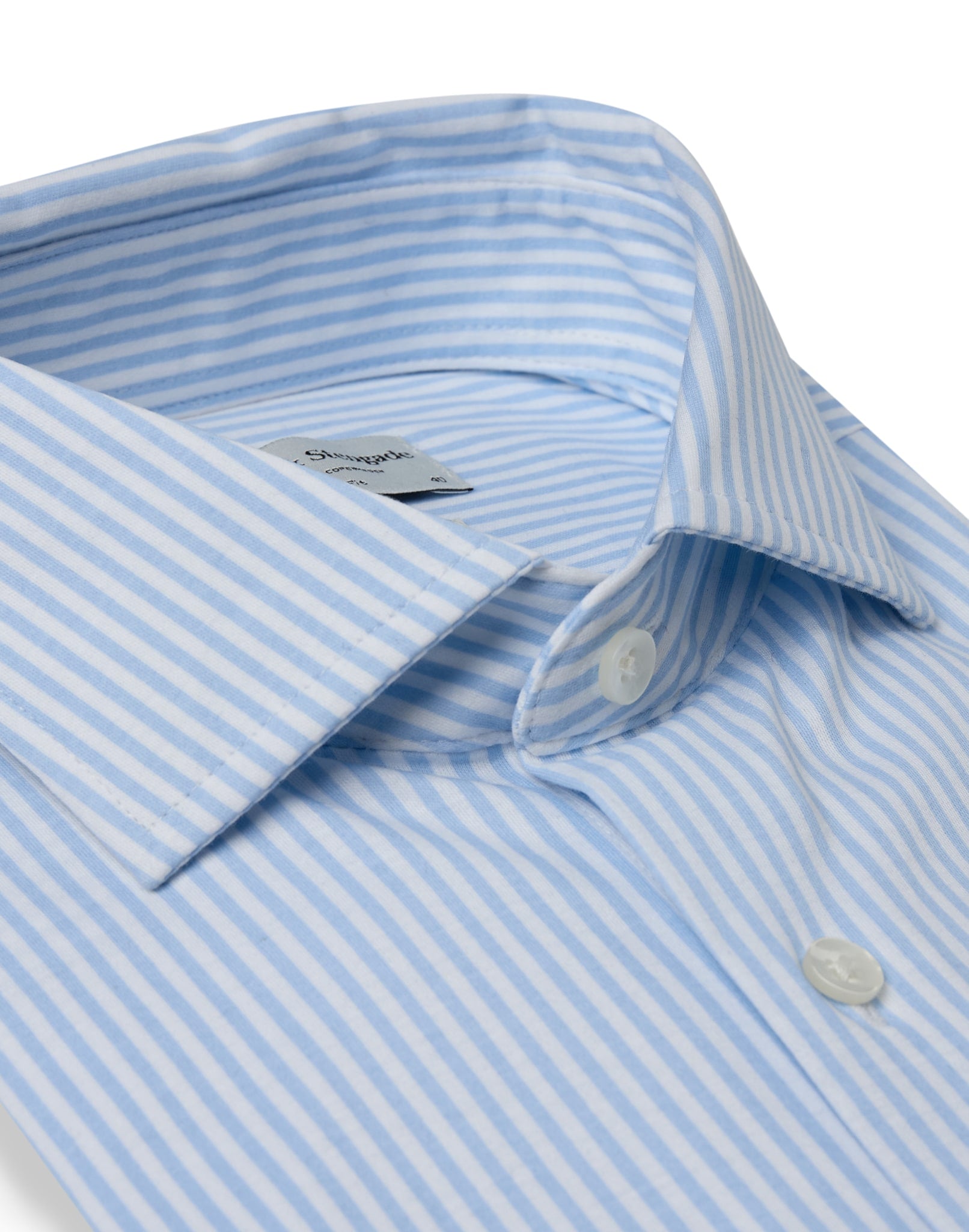 BS Brady Slim Fit Skjorta - Ljusblå/Vit
