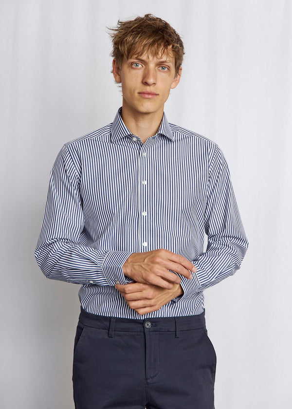 BS Rodriguez Slim Fit Skjorta - Navy/White