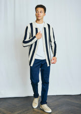 BS Sito Regular Fit Stickat - Navy/White