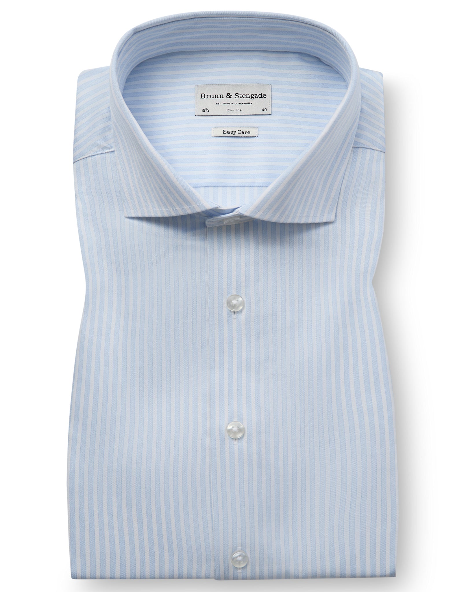 BS Borko Slim Fit Skjorta - Light Blue/White