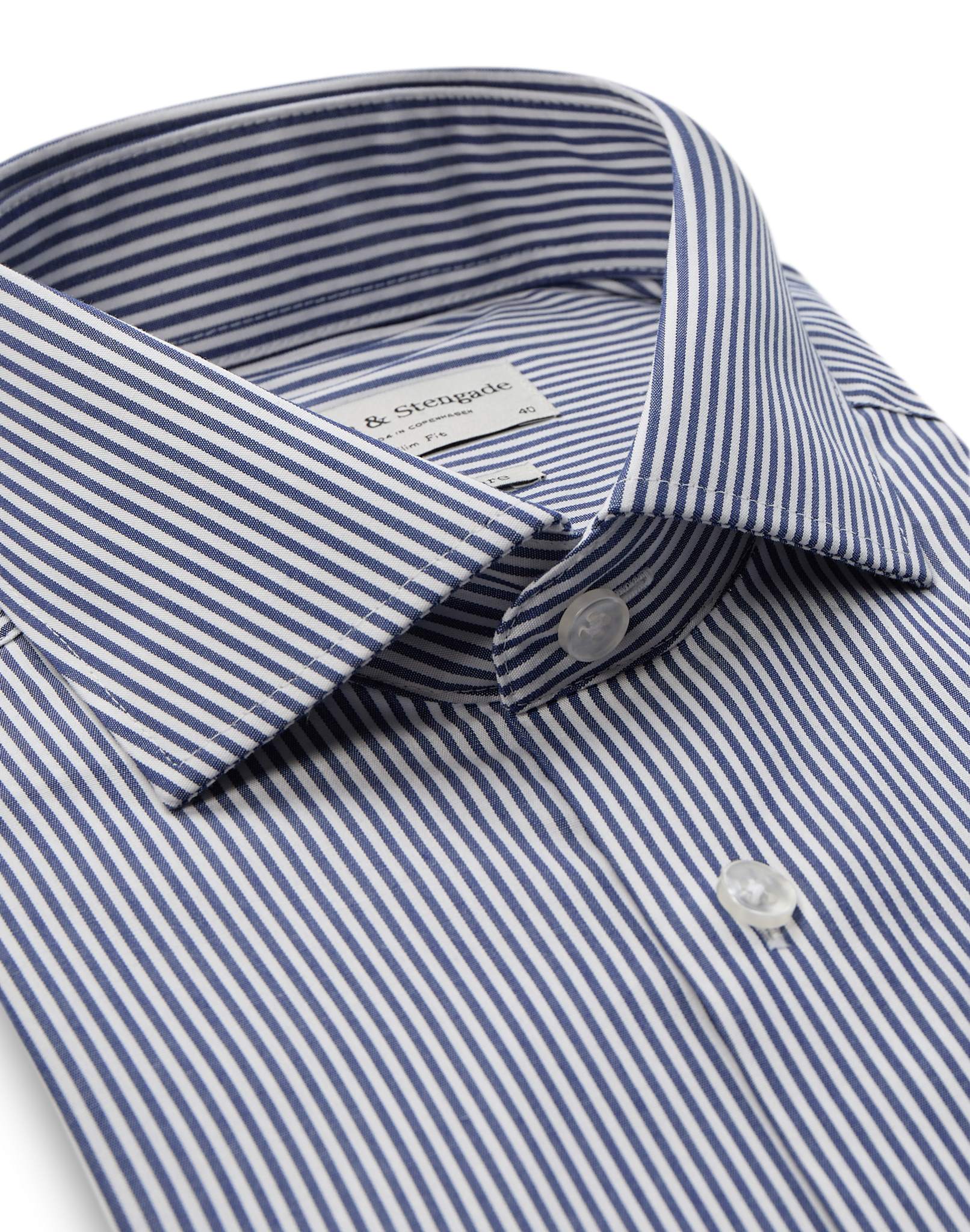 BS Mackenzie Slim Fit Skjorta - Navy/White