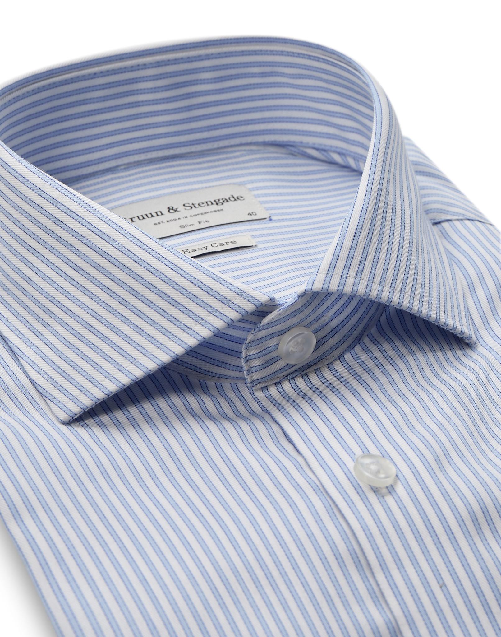 BS Popyrin Slim Fit Skjorta - Light Blue/White