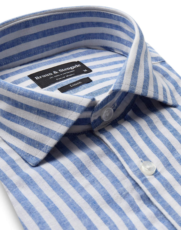 BS O'Sullivan Casual Modern Fit Skjorta - Blue/White