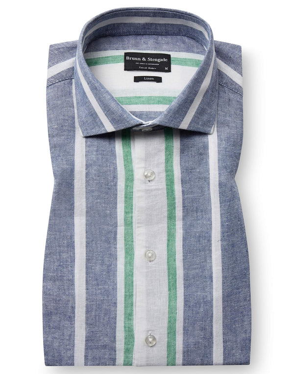 BS Maini Casual Modern Fit Skjorta - Blue/White