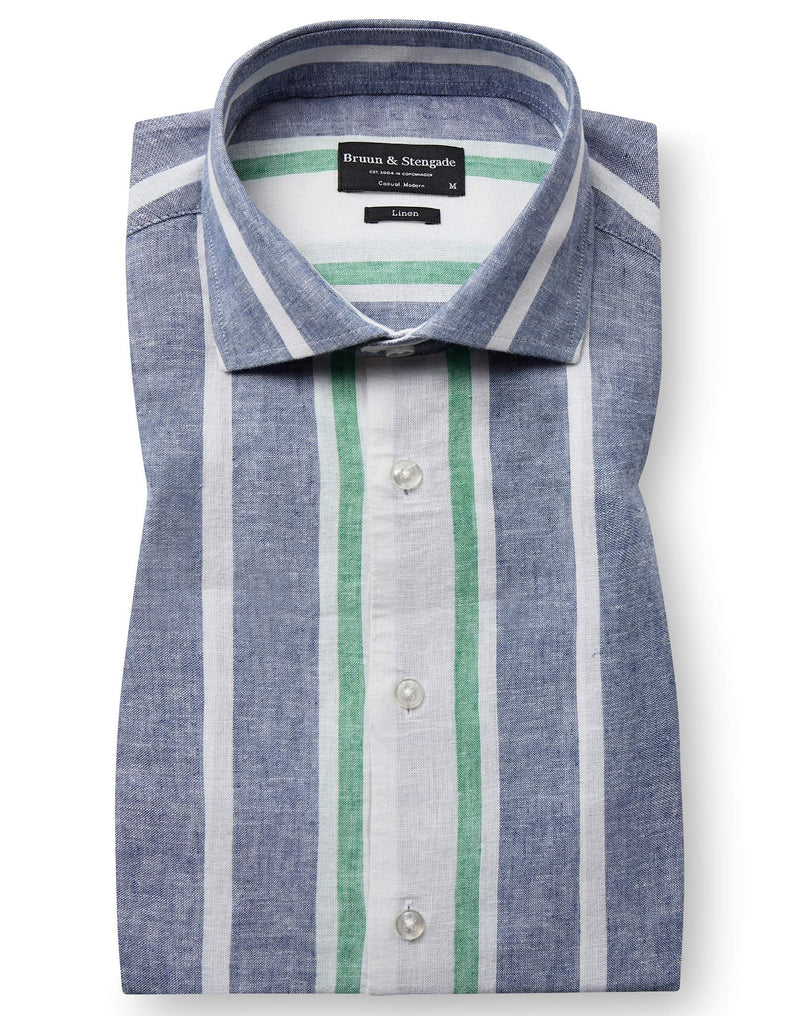 BS Maini Casual Modern Fit Skjorta - Blue/White