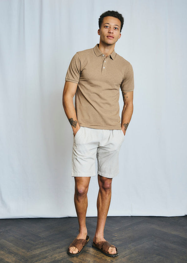 BS Apollon Regular Fit Shorts - Beige/White