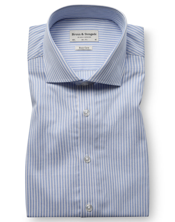 BS Popyrin Slim Fit Skjorta - Light Blue/White