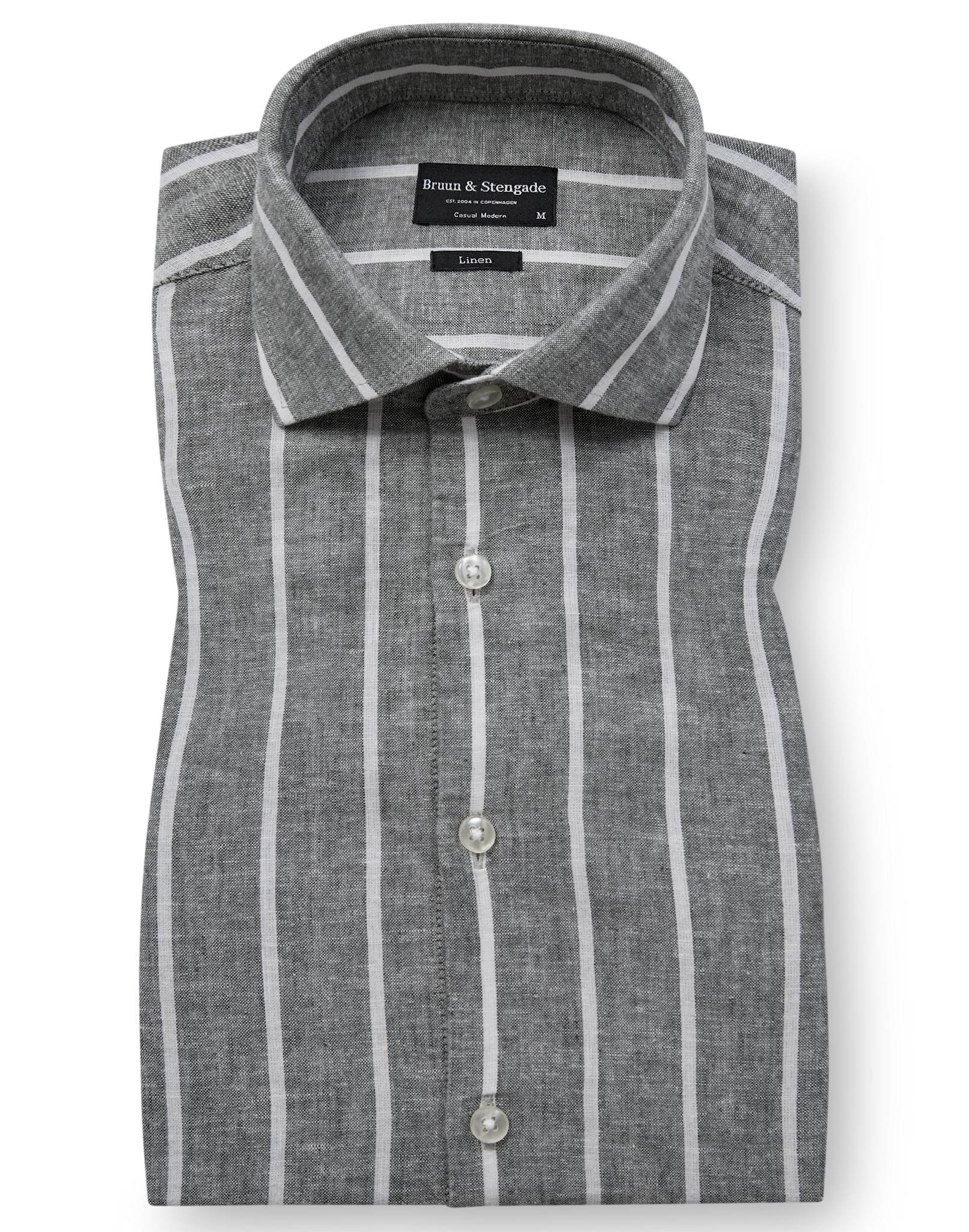 BS Freitas Casual Modern Fit Skjorta - Green/White