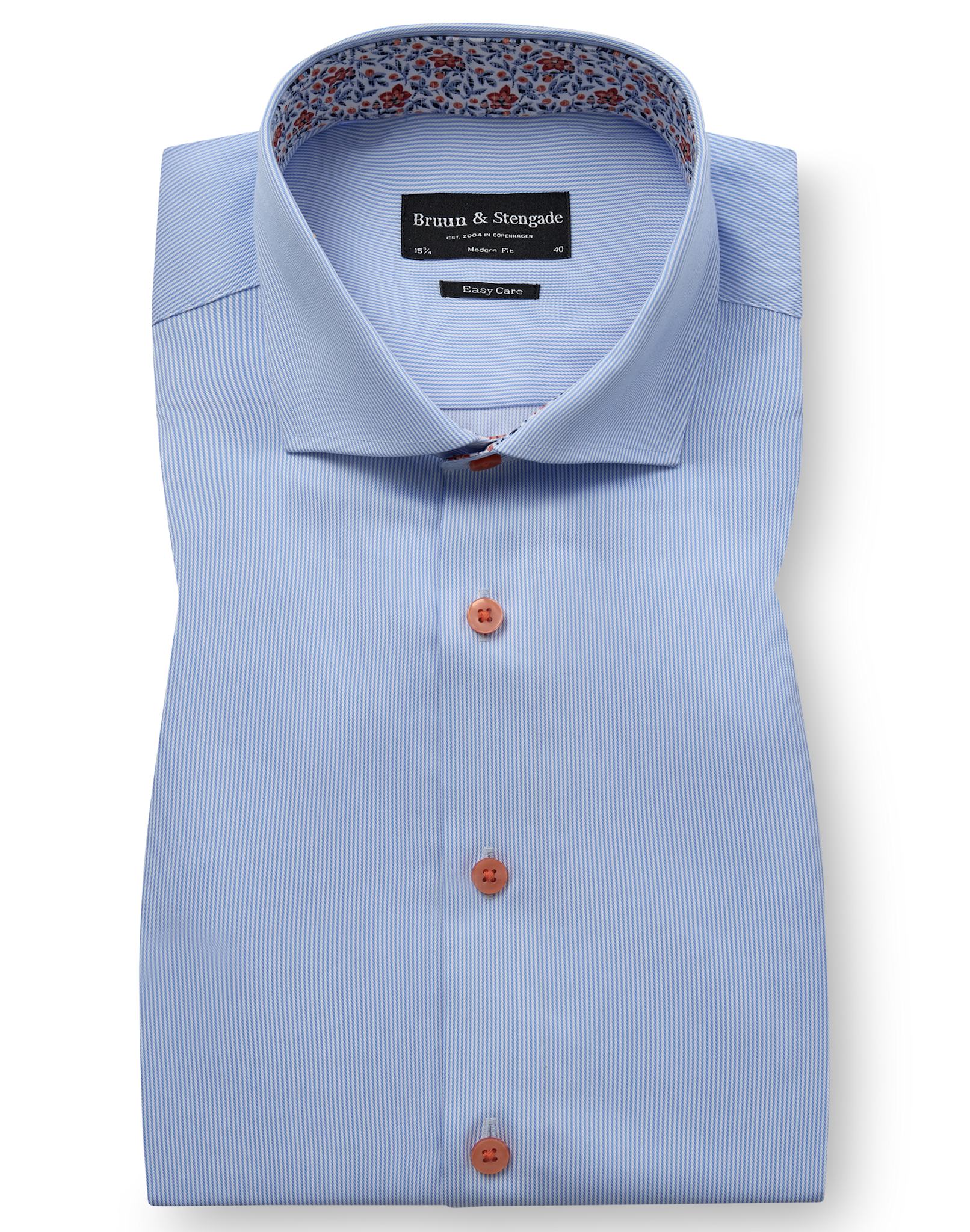 BS Mollgaard Modern Fit Skjorta - Light Blue/White