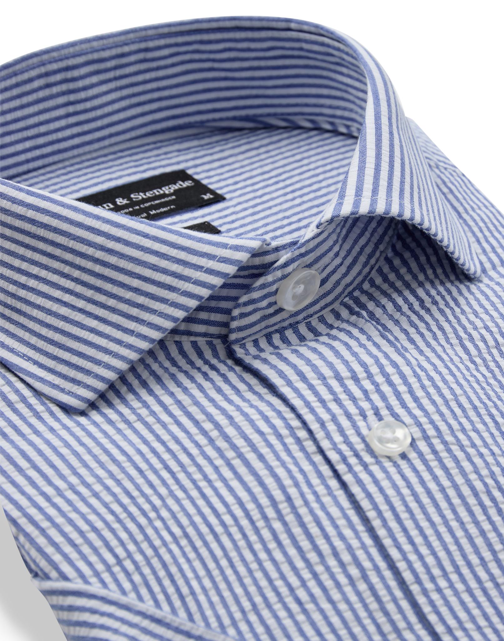 BS Keita Casual Modern Fit Skjorta - Light Blue/White