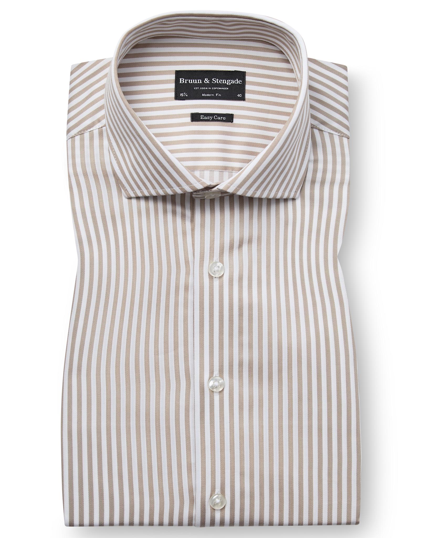 BS Santos Modern Fit Skjorta - Sand/White