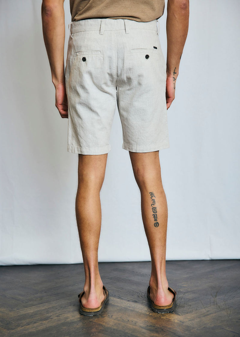 BS Apollon Regular Fit Shorts - Beige/White
