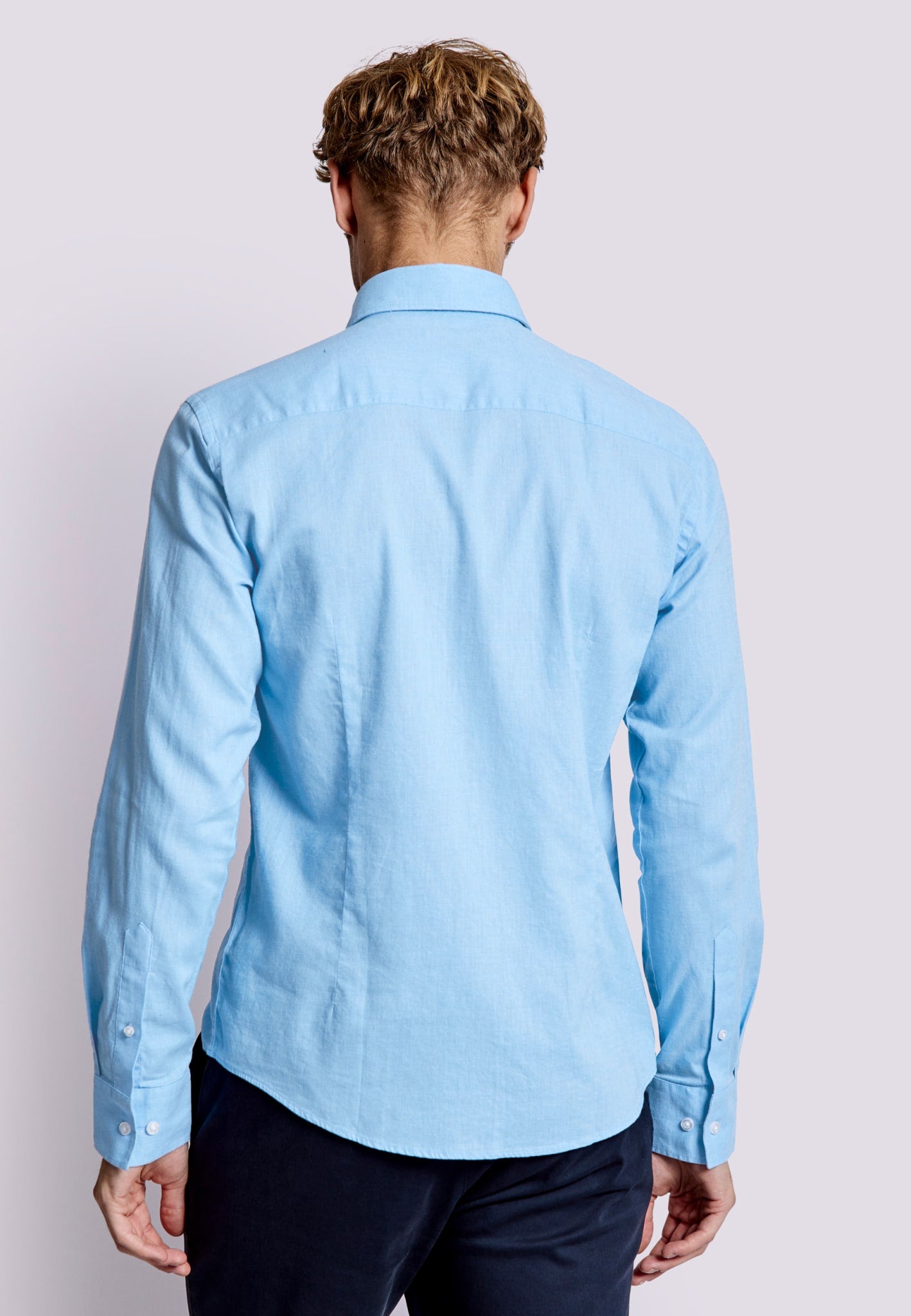 BS Ferrol Casual Slim Fit Skjorta - Ljusblå