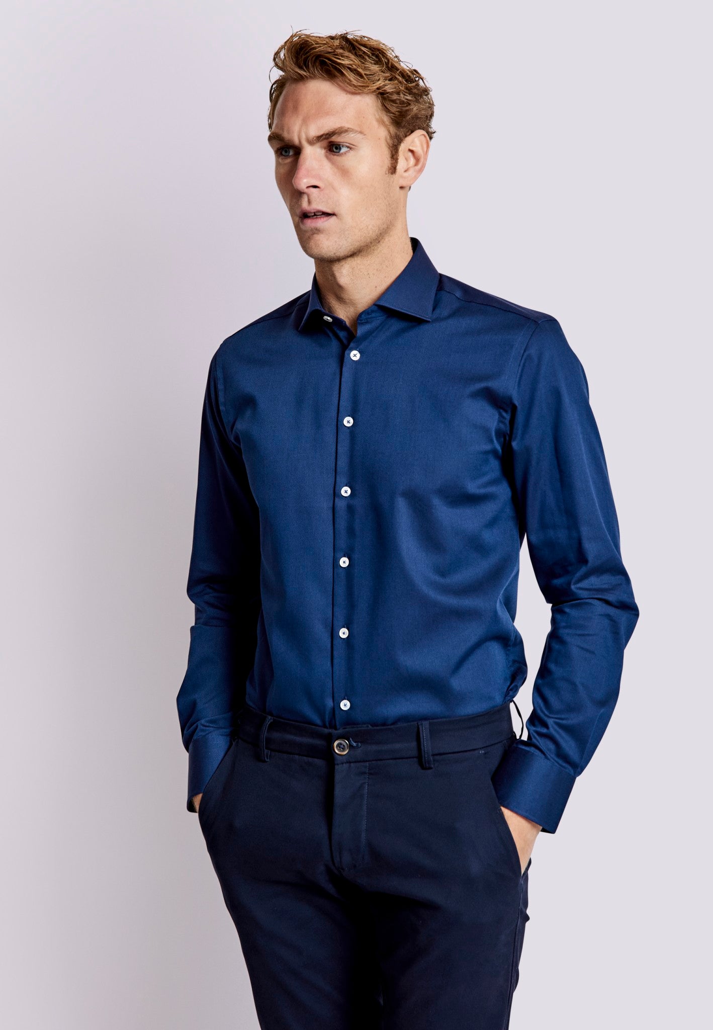 BS Colman Slim Fit Skjorta - Marinblå