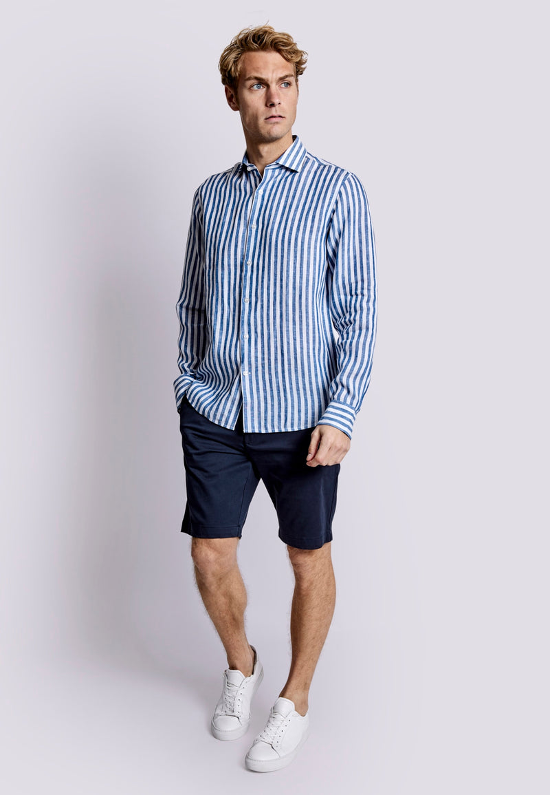 BS Barcelona Casual Modern Fit Skjorta - Blue/White