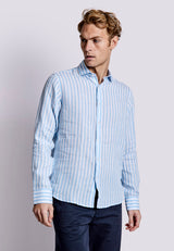 BS Valencia Casual Slim Fit Skjorta - Light Blue/White