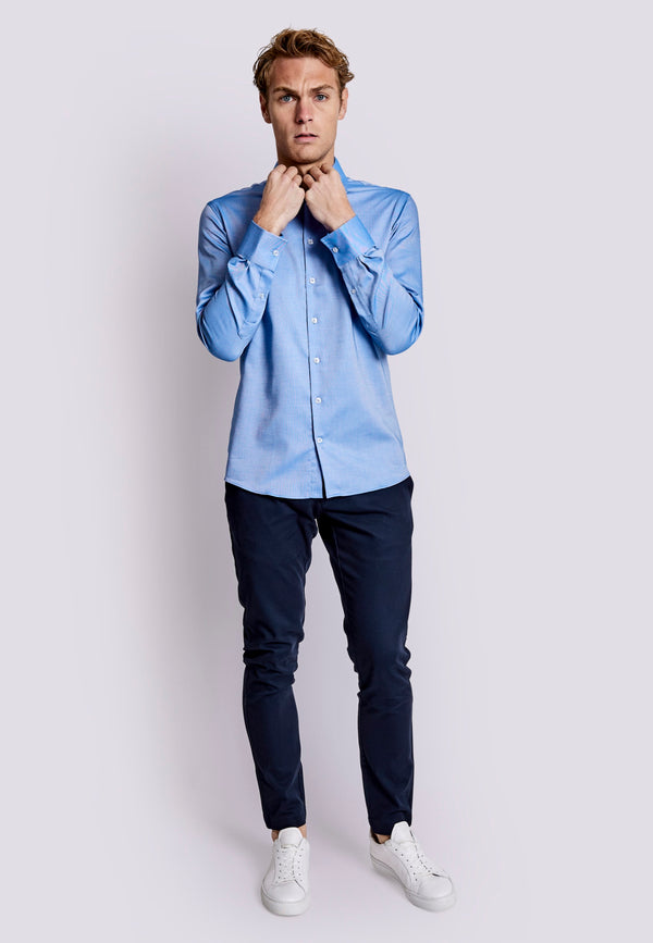 BS McKay Slim Fit Skjorta - Blue