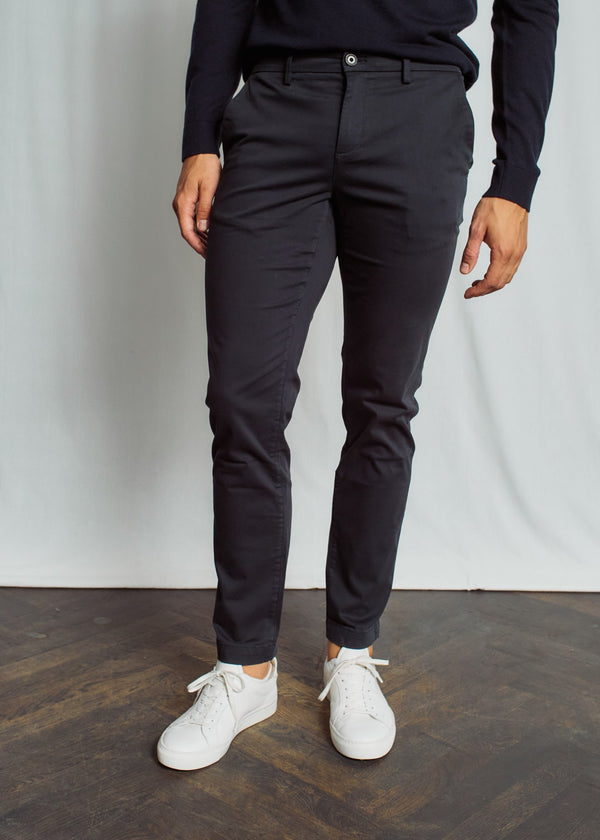 BS Malik Regular Fit Chinos - Navy